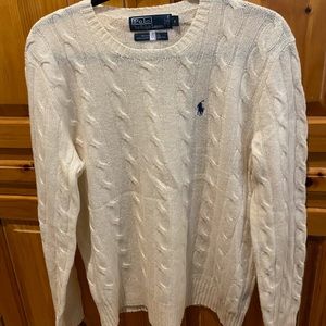 Cream Slim Fit Polo Ralph Lauren Sweater (Size: Small)